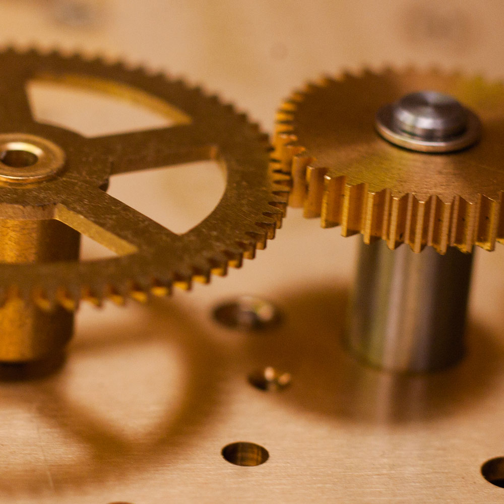 A set of gold gears