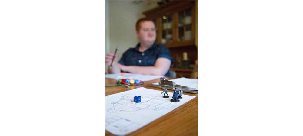Theo Barklage plays Pathfinder, a role playing game, with his friends. “It’s very easy to feel
lonely as an LGBTQ person, especially in the south,” he says. Many LGBTQ+ youth can feel like
they lack a community and have a difficult time making friends. A lot of the younger people in
OUTright Youth look up to Theo as mentor figure. Theo says he hopes he can turn the support
he gets from his family and friends into positivity to bring to the youth at OUTright.