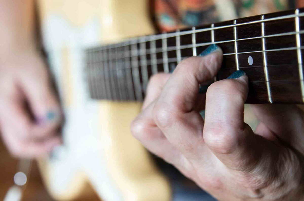 After a long day of work, Samantha unwinds with a jam session. She typically plays heavy metal, a style that she fell in love with when she first her Ozzy Osbournes “Shot In The Dark” at the age of 15.