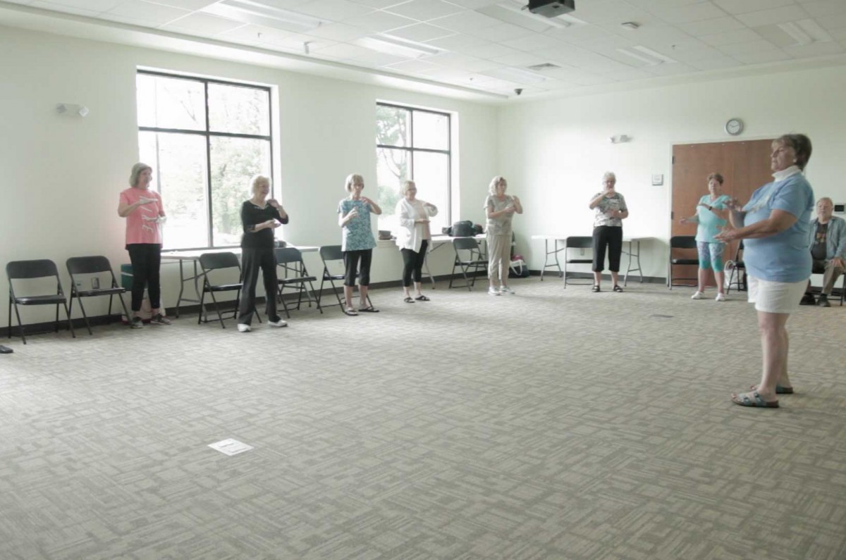 This class is one of nine that Mary leads every week.