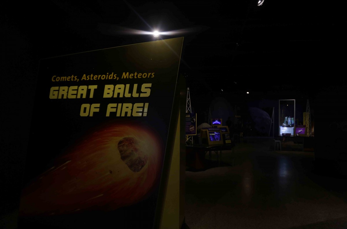 Funded by NASA and the National Center for Interactive Learning, “Great Balls of Fire: Comets, Asteroids, and Meteors” is a popular exhibit within the museum.