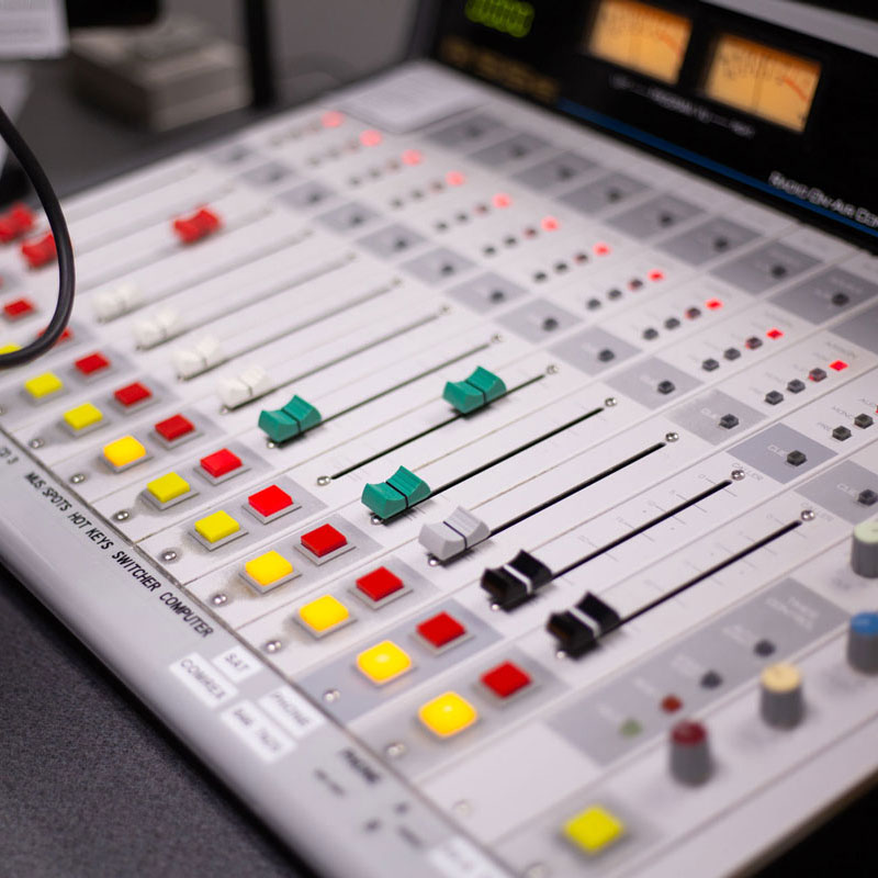 Control panel at a radio station