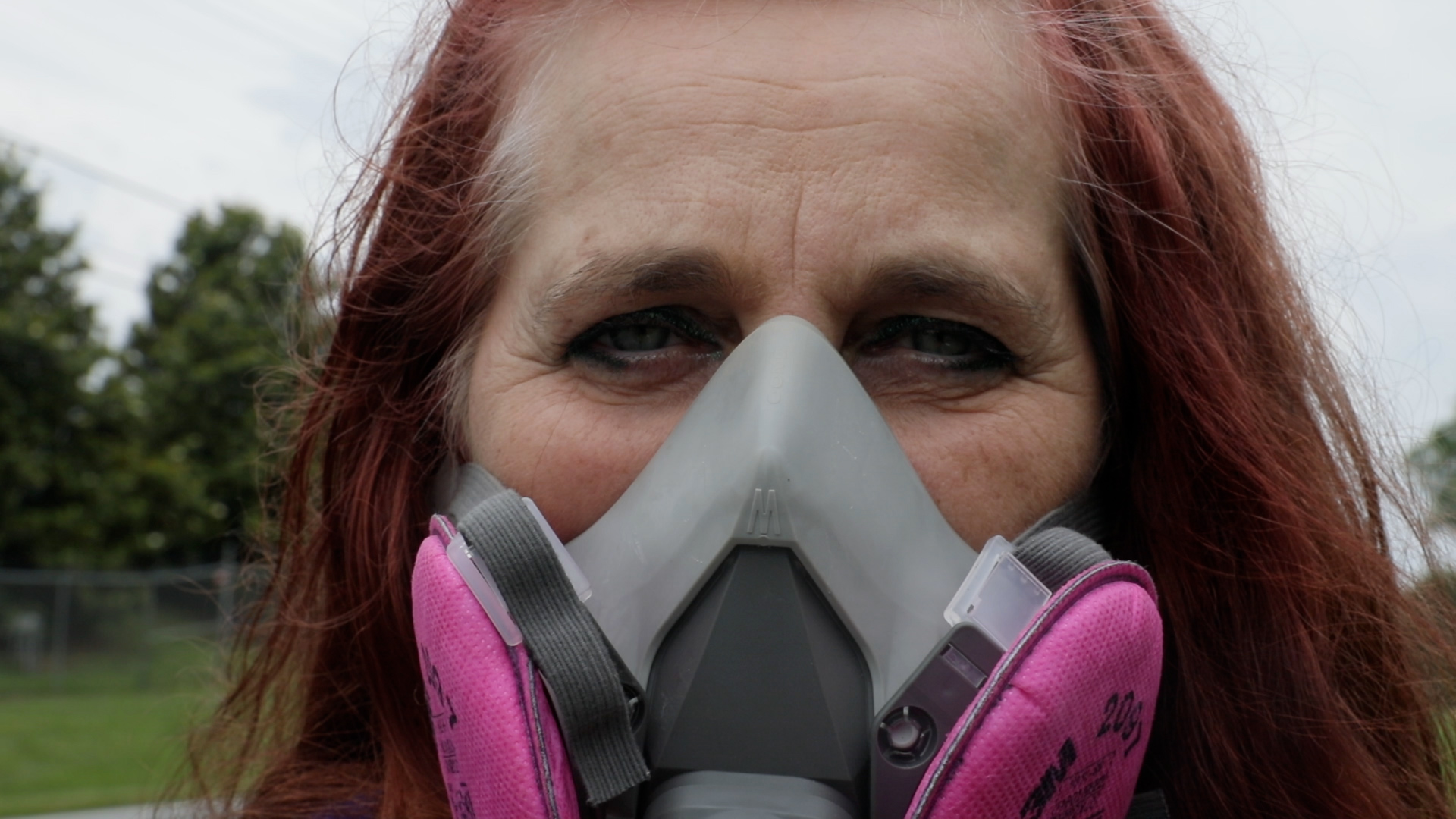 woman in a mask