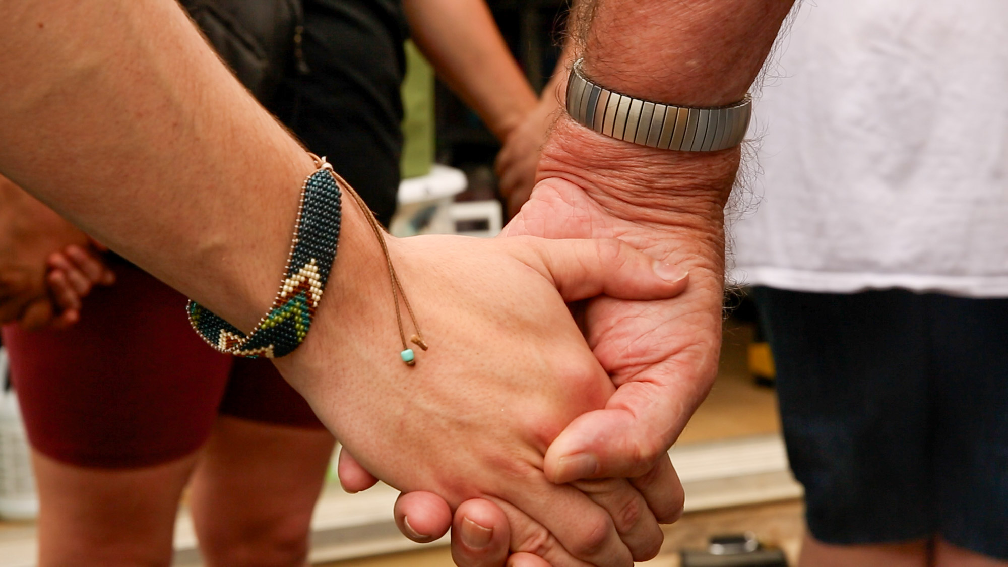 Kristen Hicks, a Swannanoa local, started The Blessing Project as a recovery effort from Hurricane Helene. The Blessing Project has now grown to a certified non-profit and provides clothing, toys, food, and water at no price for those impacted by the Hurricane. Kristen and her five volunteers hold hands and pray as the Blessing Barn closes for the day. Praying for the Blessing Barn and the community members who have left prayer requests.